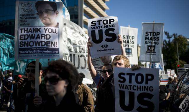 Manifestación contra el uso de los gobiernos de la vigilancia masiva. © Bill Clark